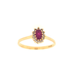 Pre Owned 18ct Ruby and Diamond Cluster Ring ZV926